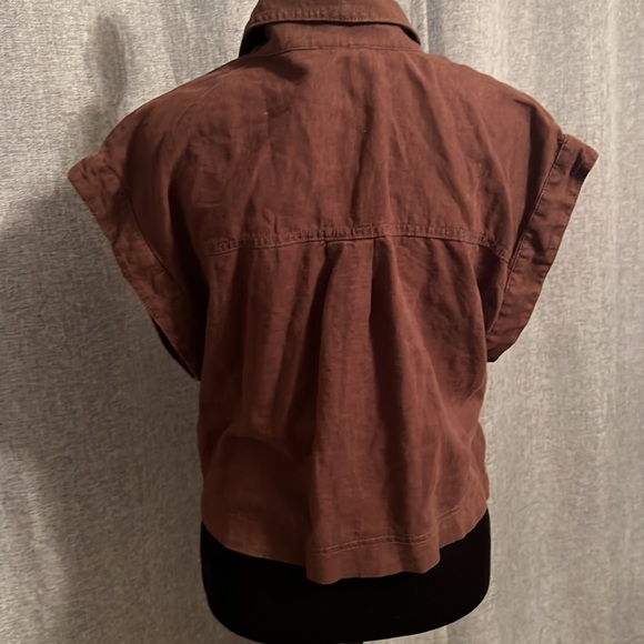 Happy Nature Sleeveless Linen Blend Crop Size Medium - Picture 5 of 7